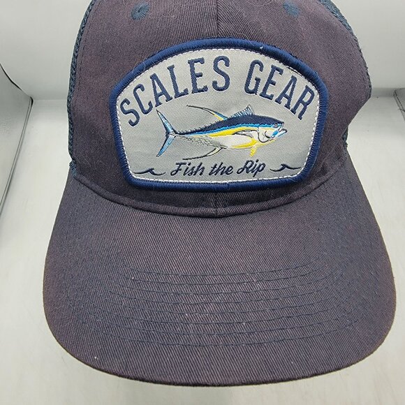 Scales Gear Fish The Rip Blue Trucker Hat Adjustable Snapback Mesh Back - Picture 9 of 9